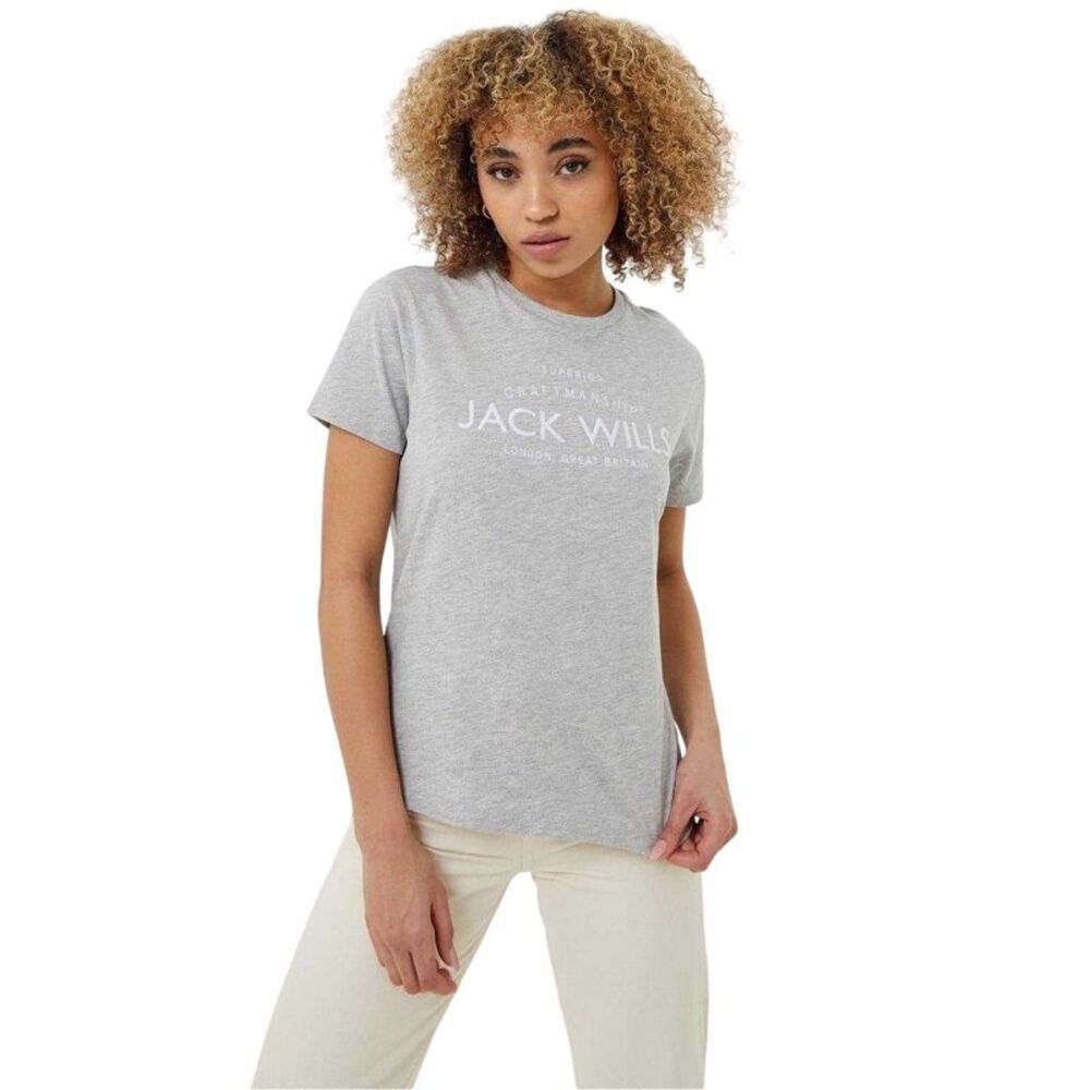Jack Wills Womens/Ladies Forstal Boyfriend T-Shirt / Grey Marl